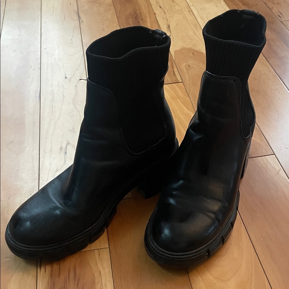 Black Chelsea Boots with Lug Sole